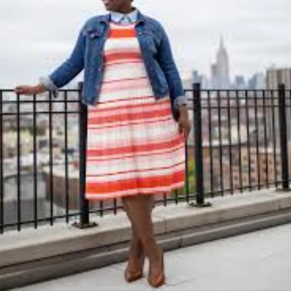 KATE spade pleated striped dress Size Midium